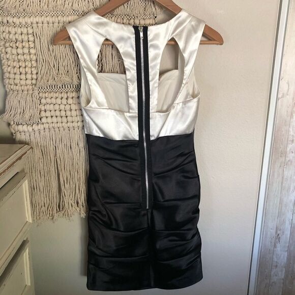 Hailey Logan Black White Satin Dress - Picture 2 of 7